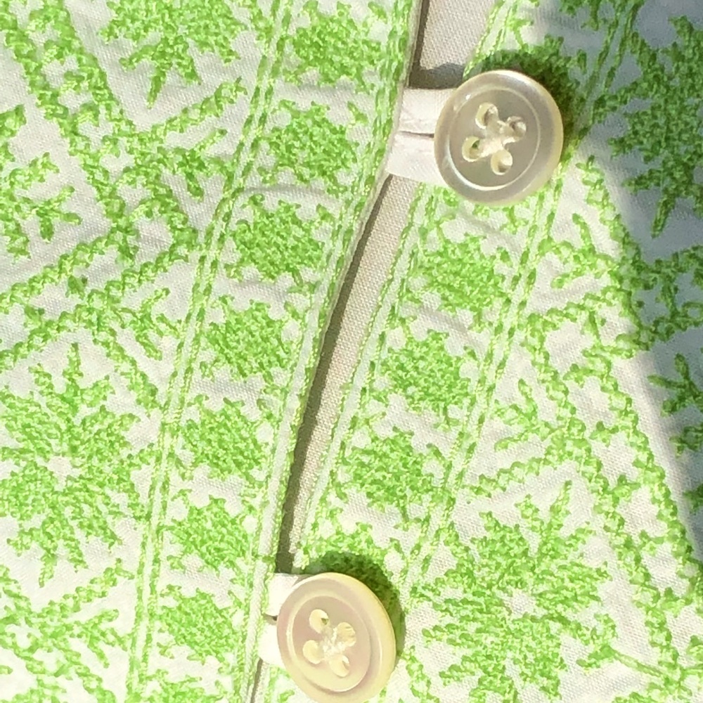 Boho Cotton Tunic Lime Green Embroidery